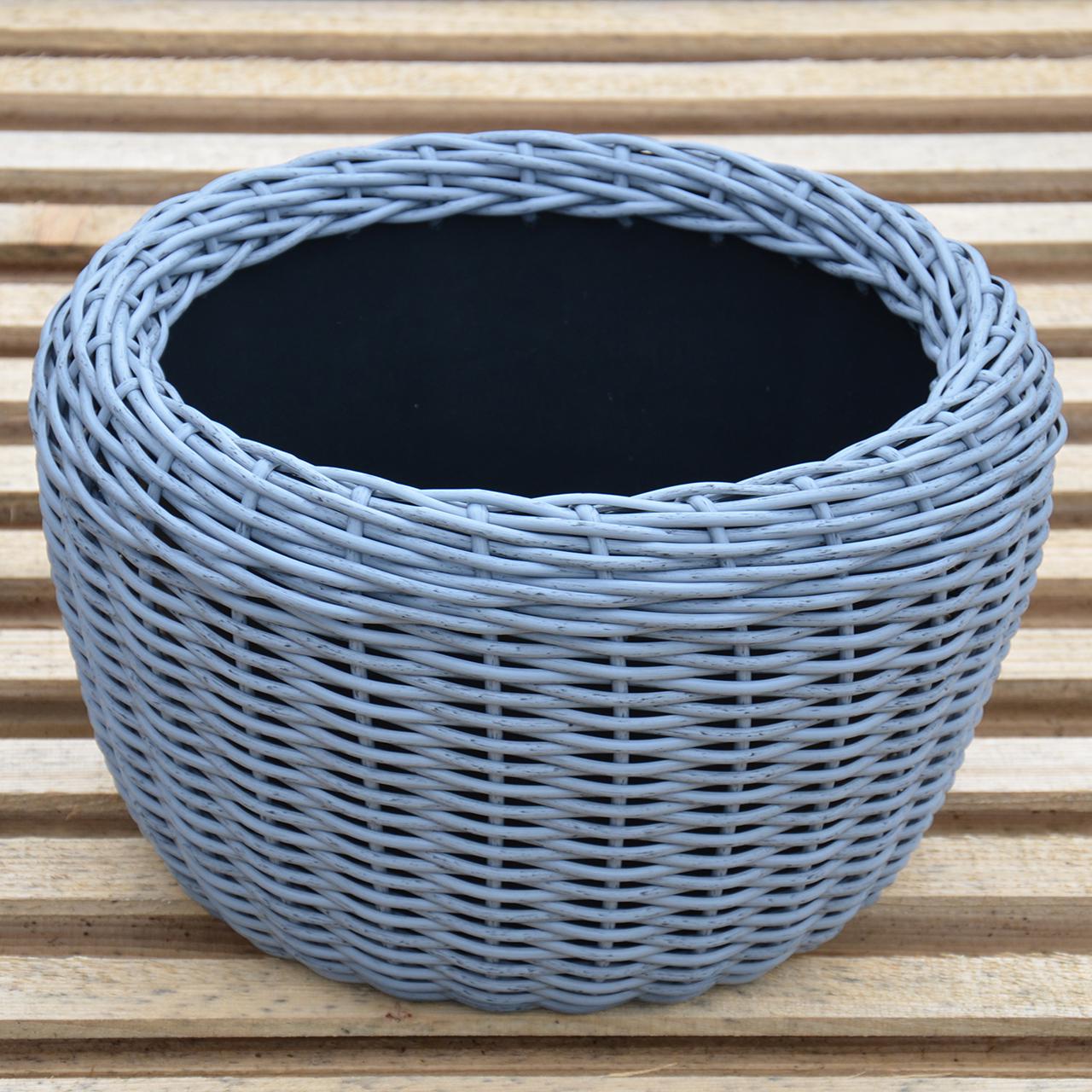 Кашпо велике для рослин та квітів з штучного ротангу/ручної роботи 45 л Сірий (12343572) - фото 2 Кашпо велике для рослин та квітів з штучного ротангу/ручної роботи 45 л Сірий (12343572) - фото 2