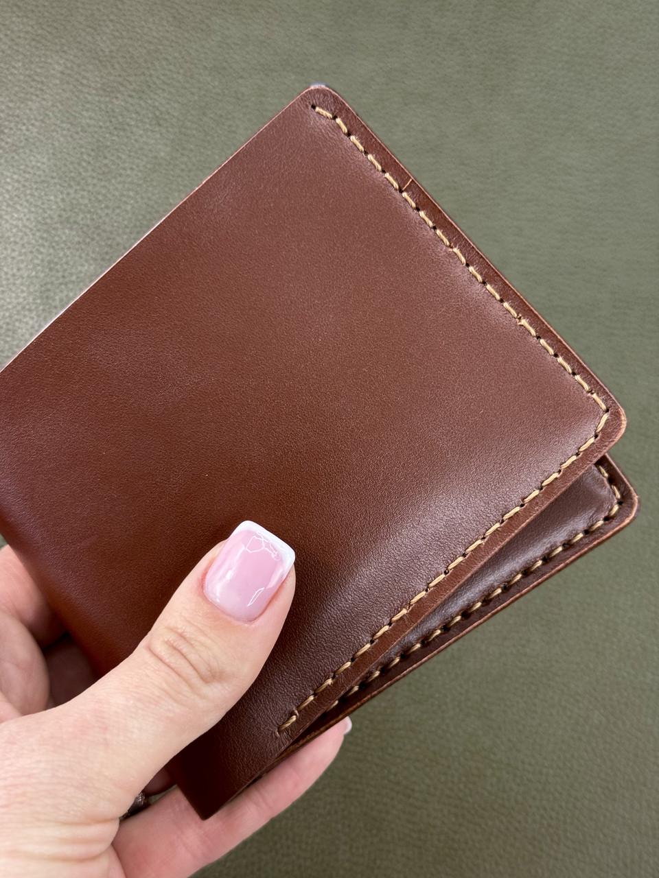 Гаманець-біфолд чоловічий ручна робота з натуральної шкіри Sandal Коричневий (2576234720)