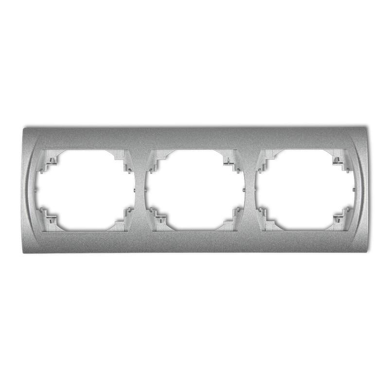 Рамка тройная горизонтальная Karlik Logo Серебристый металлик (7LRH-3)