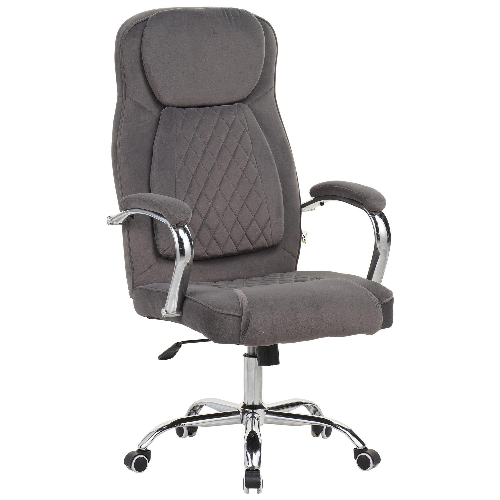 Офісне крісло керівника AMF Oliver Tilt велюр Сірий (554018) - фото 1 Офісне крісло керівника AMF Oliver Tilt велюр Сірий (554018) - фото 1
