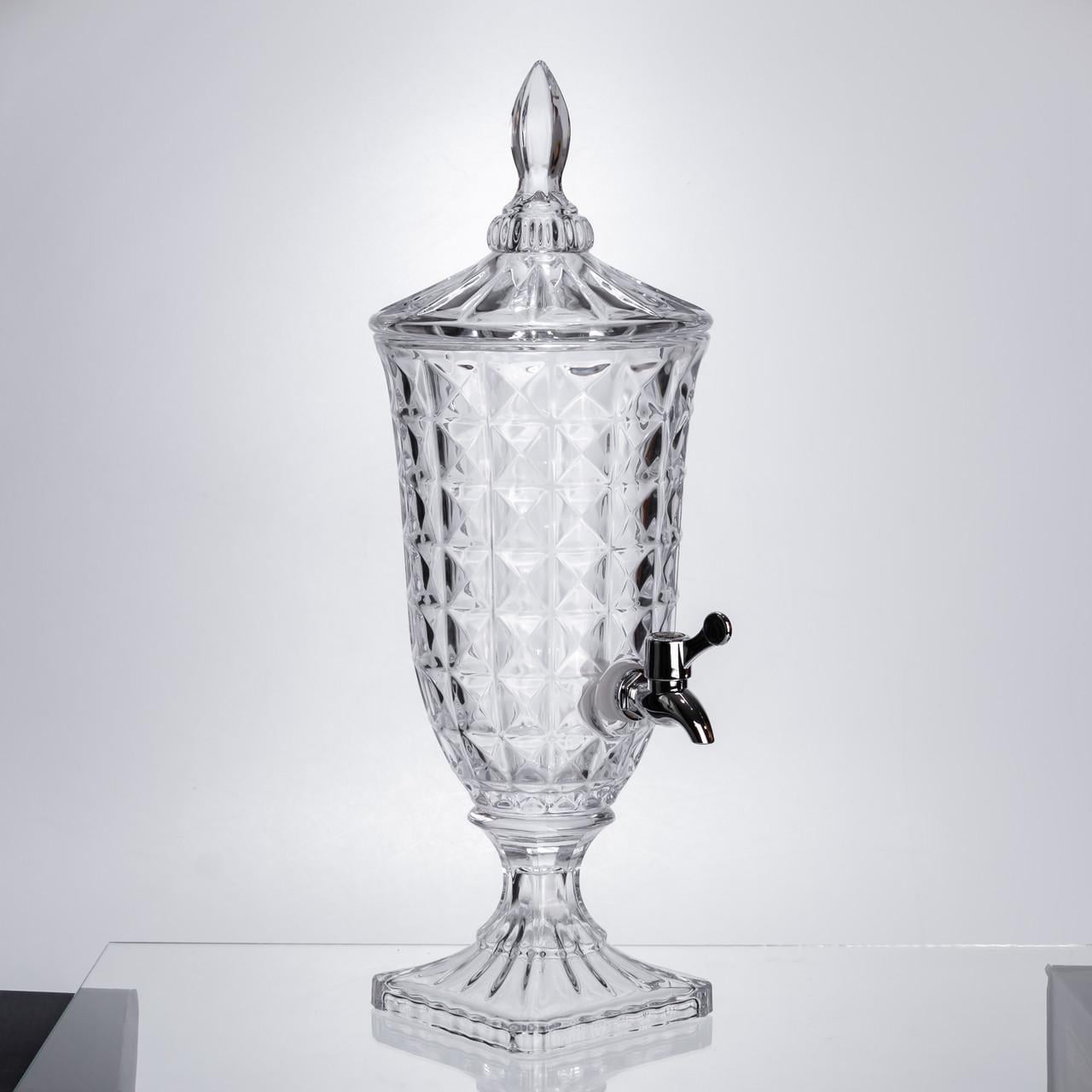 Лимонадница с краном на подставке стеклянная 2 л 46 см (HP-19-12F)