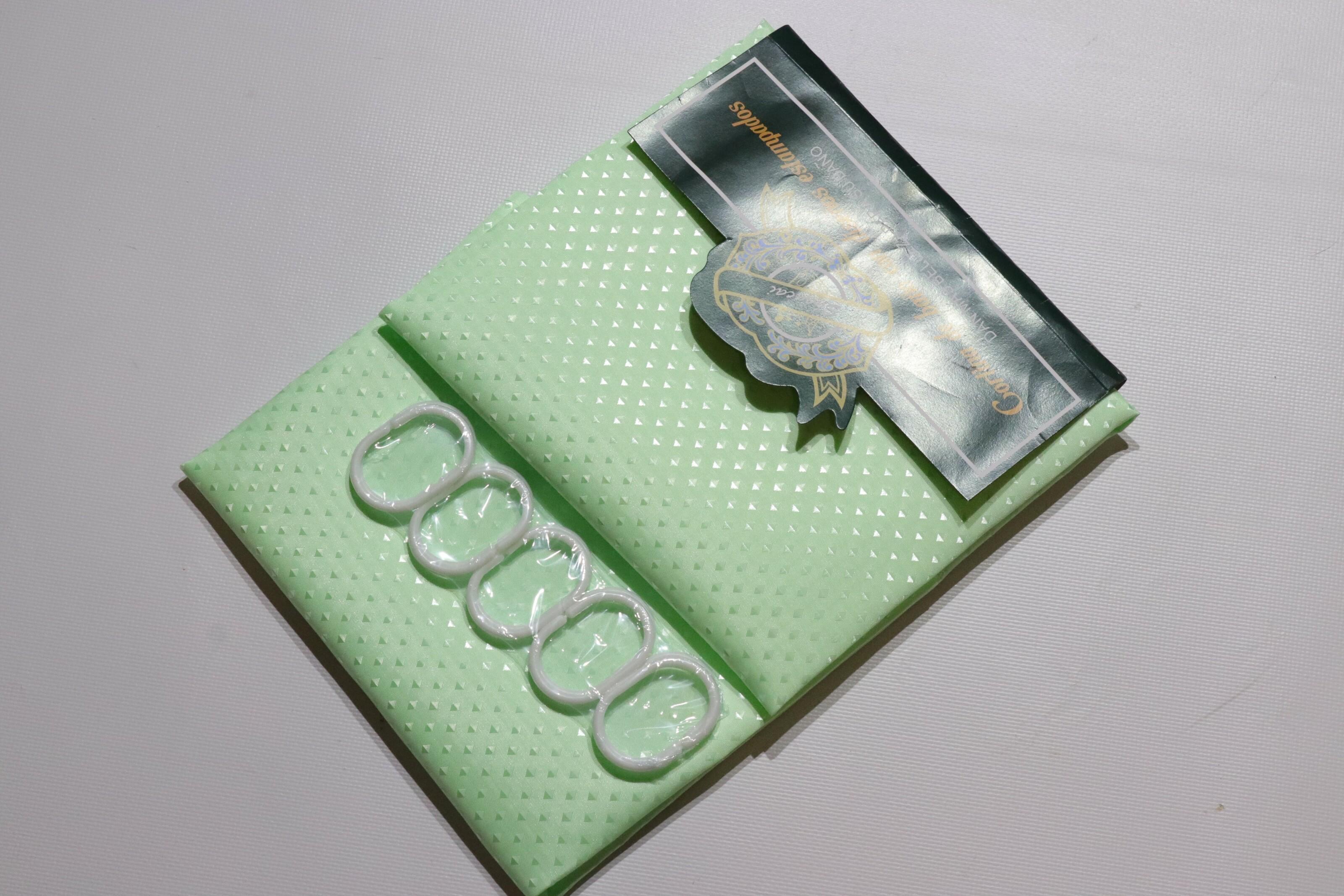 Шторка для ванної однотонна 180x180 см Зелений (5214/green)