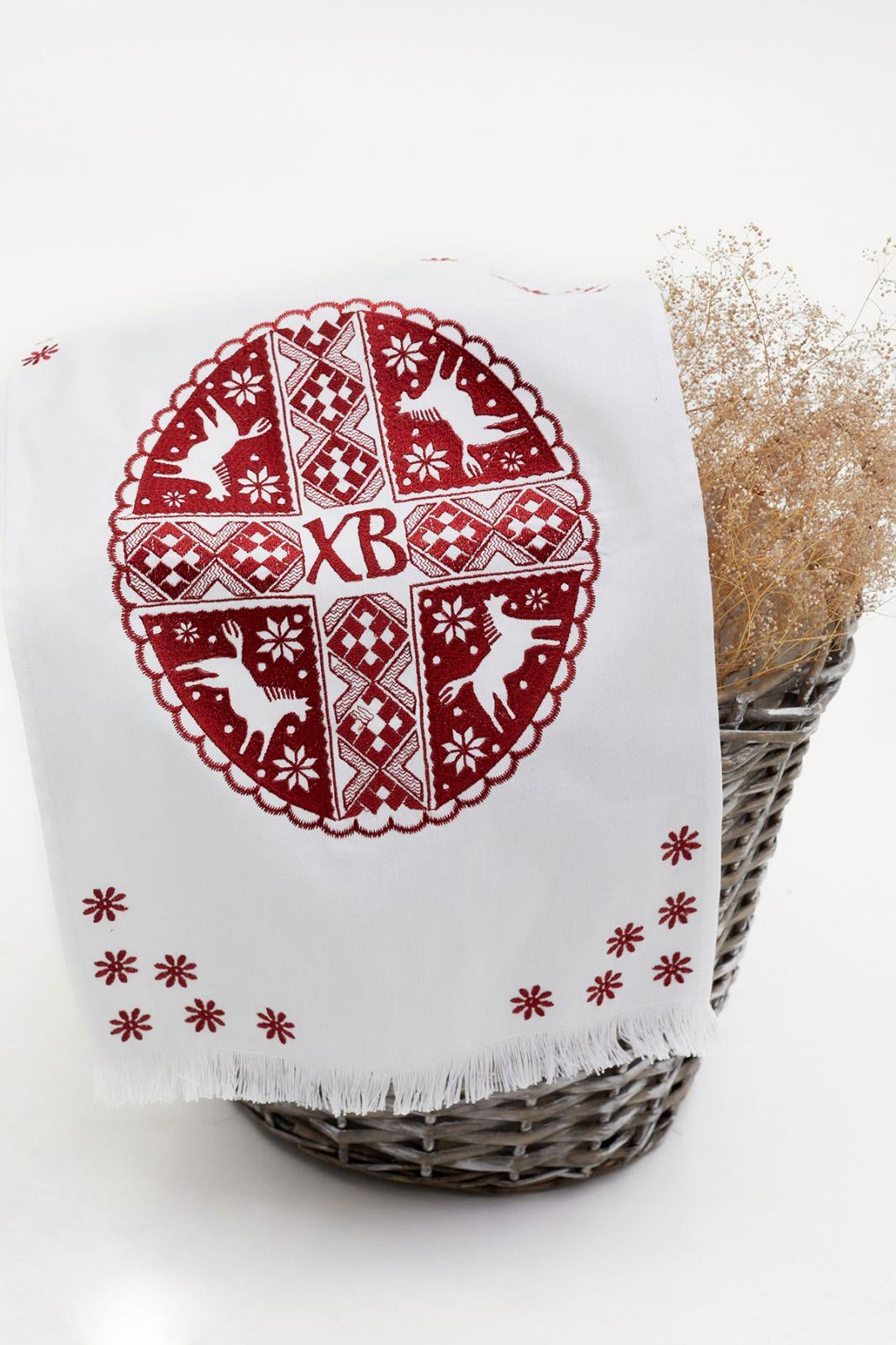 Рушник Великодній бавовна 30х55 см Білий (1001)