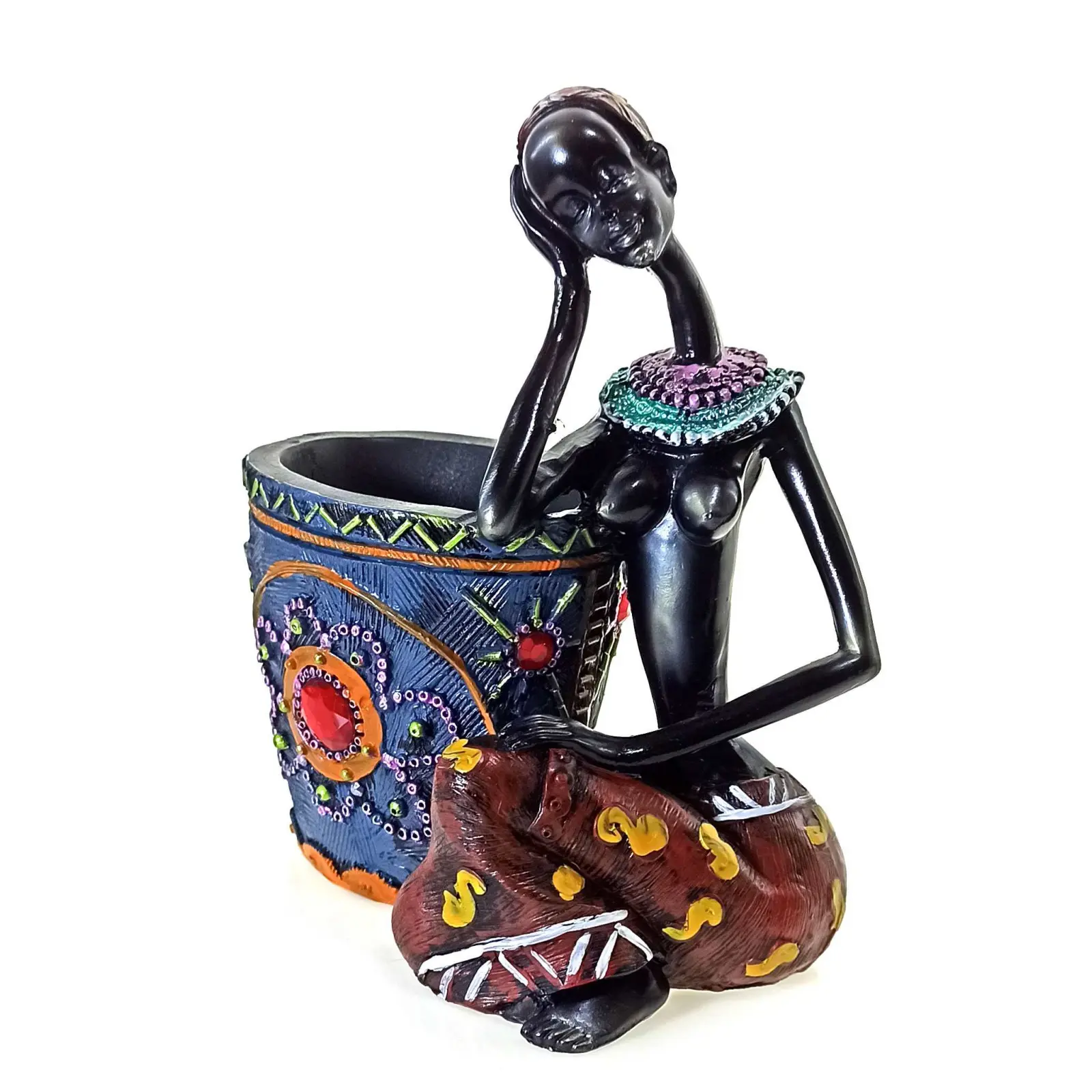 Статуетка Африканка з кошиком 16х12,5х9 см (26950C)