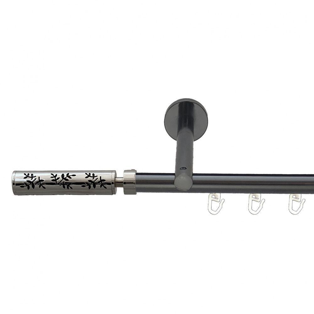 Карниз Orvit Апрілія металевий однорядний циліндр+профіль 16 см профільна труба 19 мм 200 см Онікс (00-00015026)