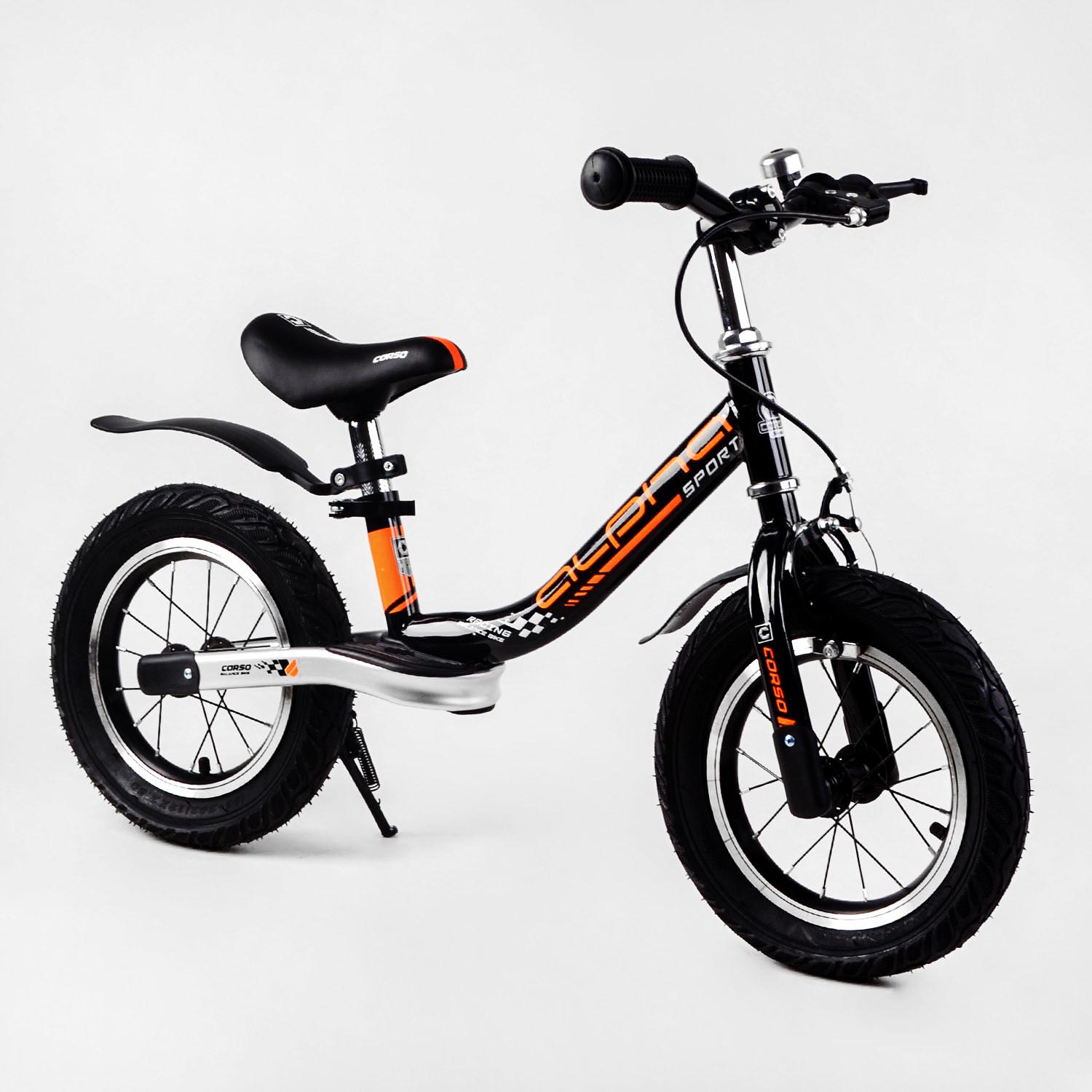 Біговел Corso Alpha Sport (сталева рама, надувні колеса 12"). Black/Orange - 114169