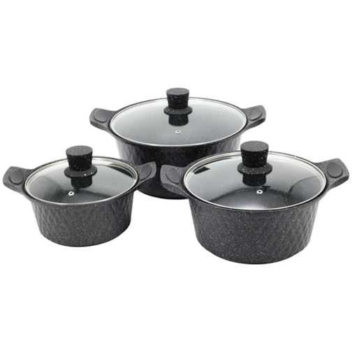 Набор кастрюль Styleberg 1527 мраморное покрытие 6 предметов Черный (2862741955)