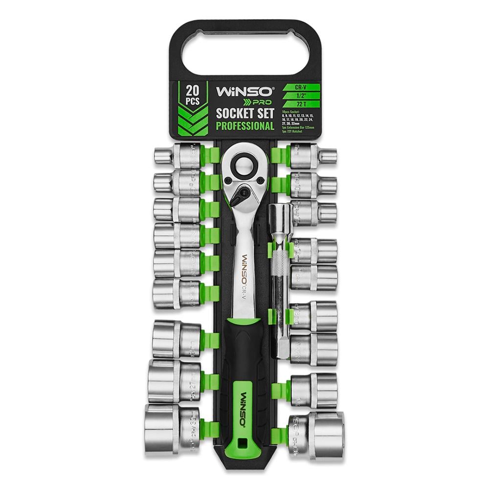 Набор профессиональных торцевых головок WINSO PRO 1/2" 72Т CR-V 8-32 мм