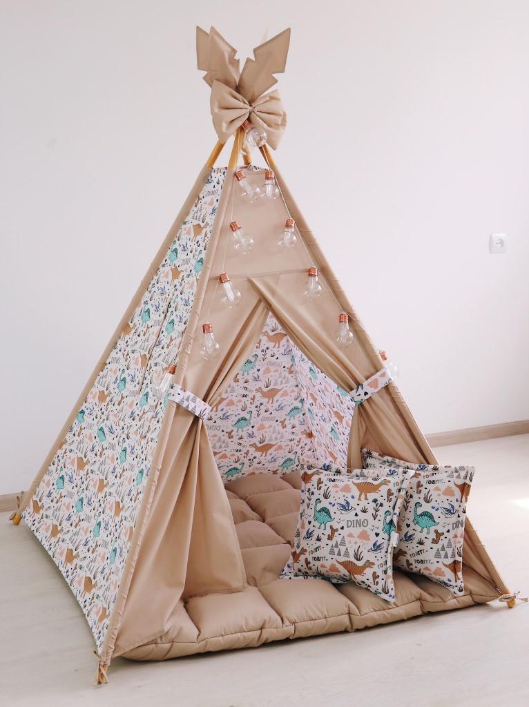 Вигвам детский Бон Бон Динозаврики из текстиля 115x115 см (2117893610)