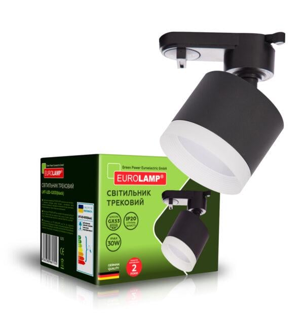 Светильник трековый Eurolamp для ламп GX53 Черный (21803568)