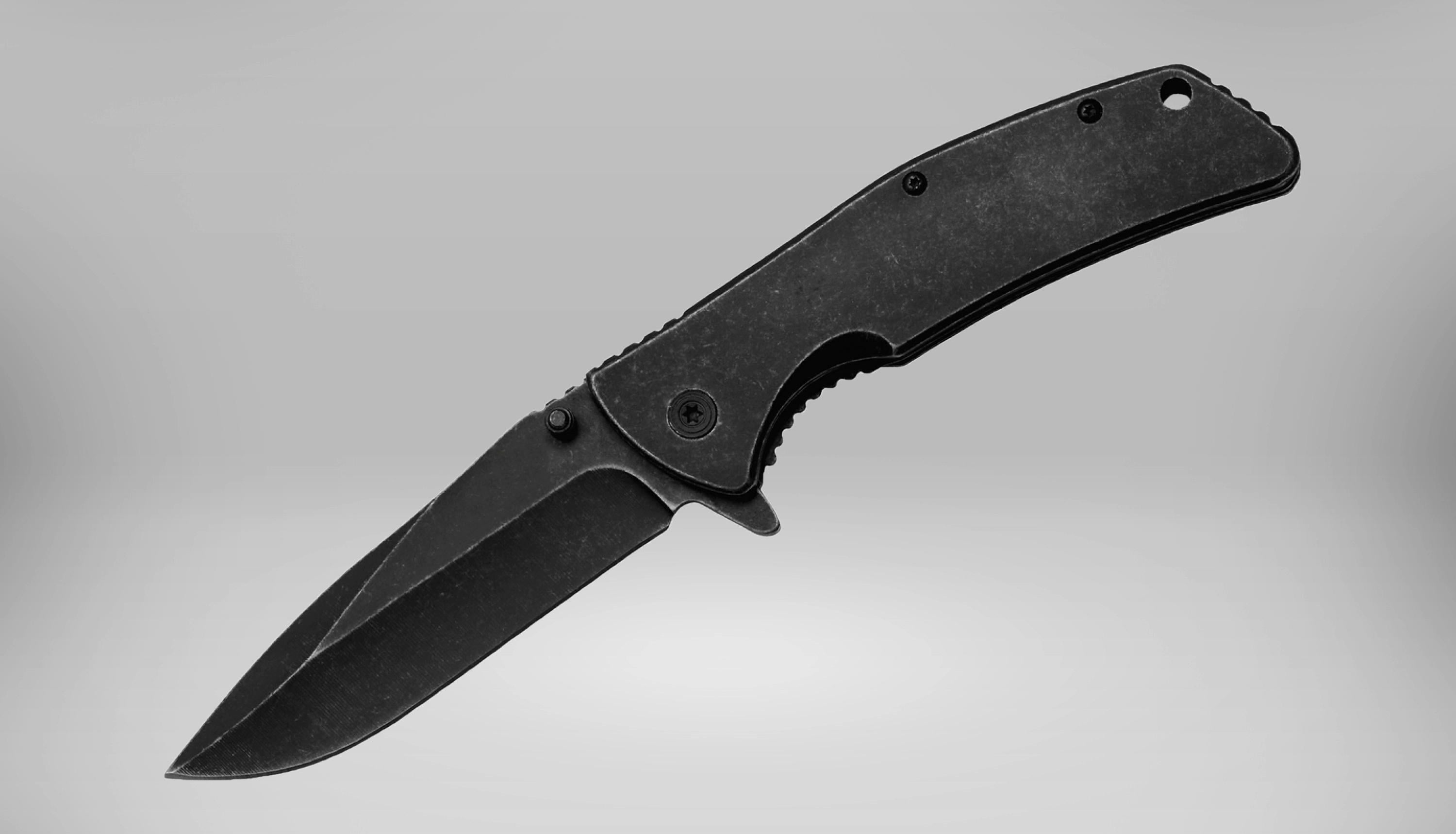 Туристический нож карманный складной полуавтоматический GW14096 с металлической рукояткой и клипсой (14096)