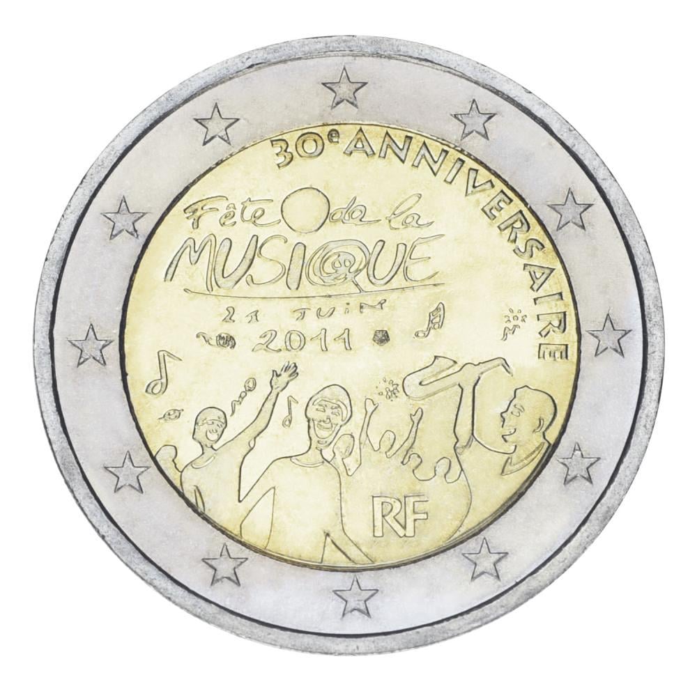 Колекційна монета Франція 2 євро 2011 30 років фестивалю музики UNC (KM#1789)