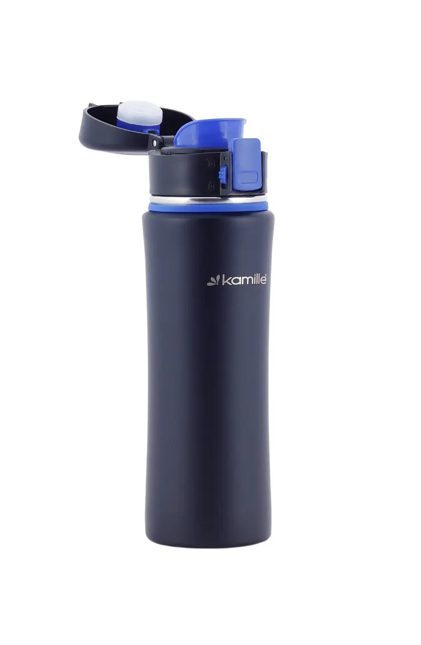 Спортивный термос-бутылка Kamille 500 мл из нержавеющей стали Синий (KM-2066) - фото 2 Спортивный термос-бутылка Kamille 500 мл из нержавеющей стали Синий (KM-2066) - фото 2