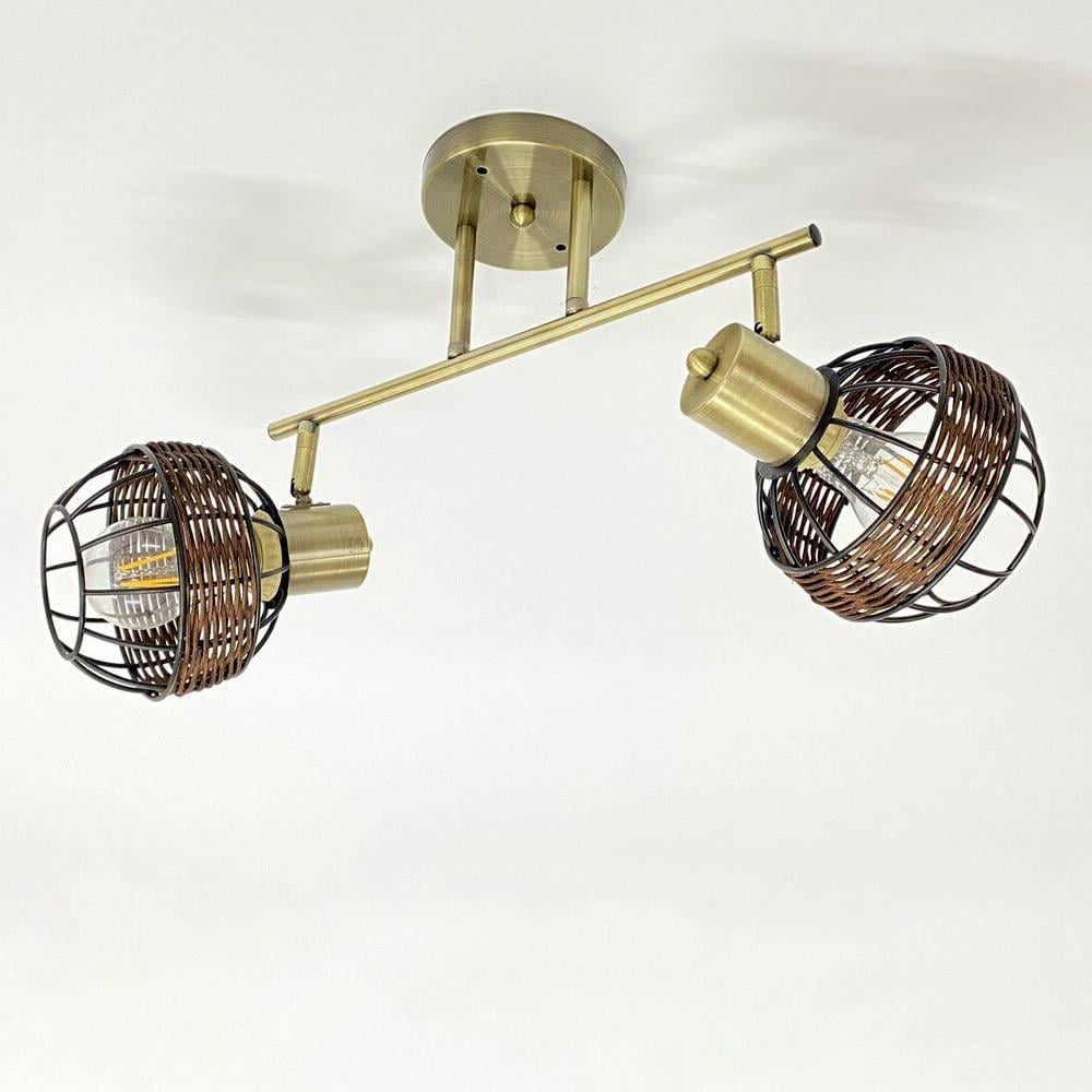 Люстра потолочная Lighthouse SRS-20473/2 плафон черный/коричневый Бронза