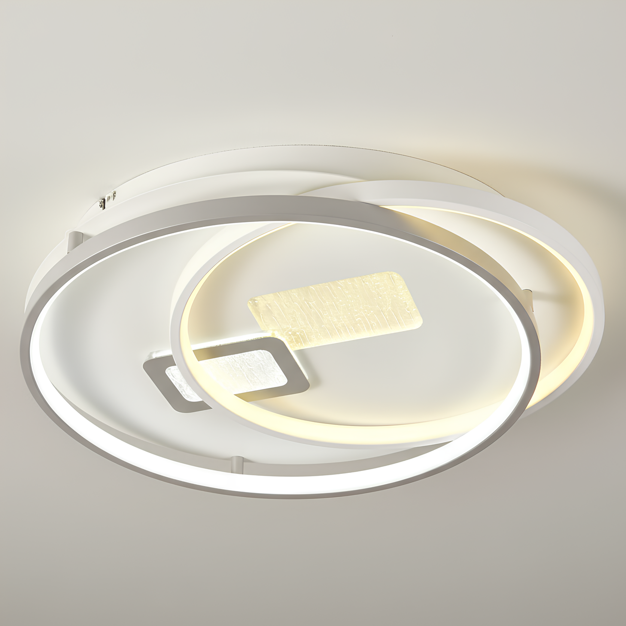 Люстра светодиодная Valeso с большими рассеивателями-кольцами 2700-6500K 122W Белый (2H-002)