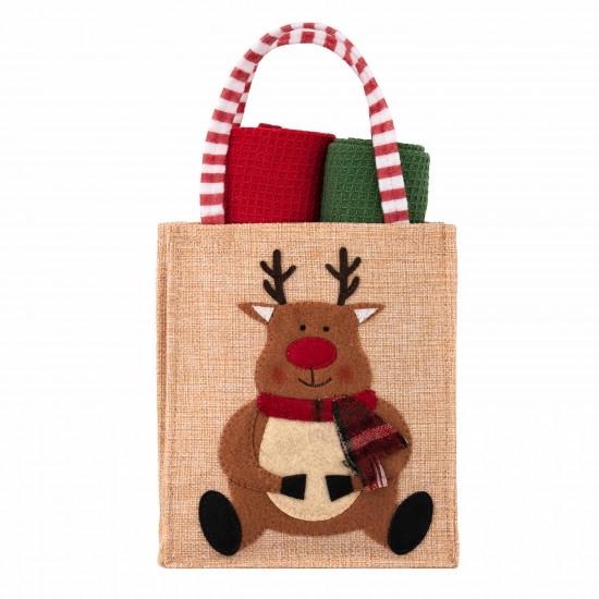 Набір рушничків подарунковий Ardesto Christmas Deer 2 шт. х 38х63 см (ART3863HDB)