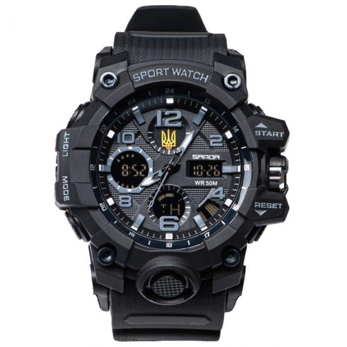 Годинник наручний чоловічий Sanda Peremoga Black (1137)