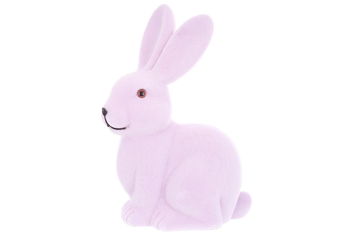 Фигурка декоративная Кролик с флоковым напылением 13x23 см (113-140)