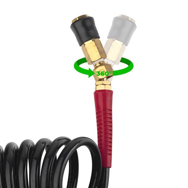 Шланг Intertool PT-1794 Storm M-Flex спиральный полиуретановый с поворотным шарниром 6,5х10 мм 15 м - фото 3