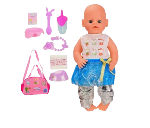 Пупс функциональный WZJ 056 с аксессуарами Пупс функциональный WZJ 056 с аксессуарами