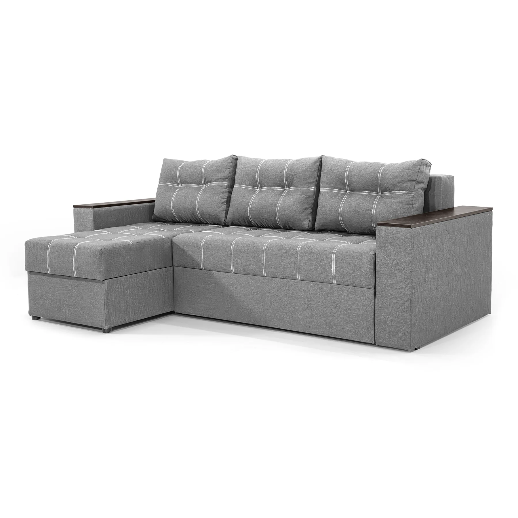 Диван угловой Комфорт 240х150 см Светло-серый (28118780)