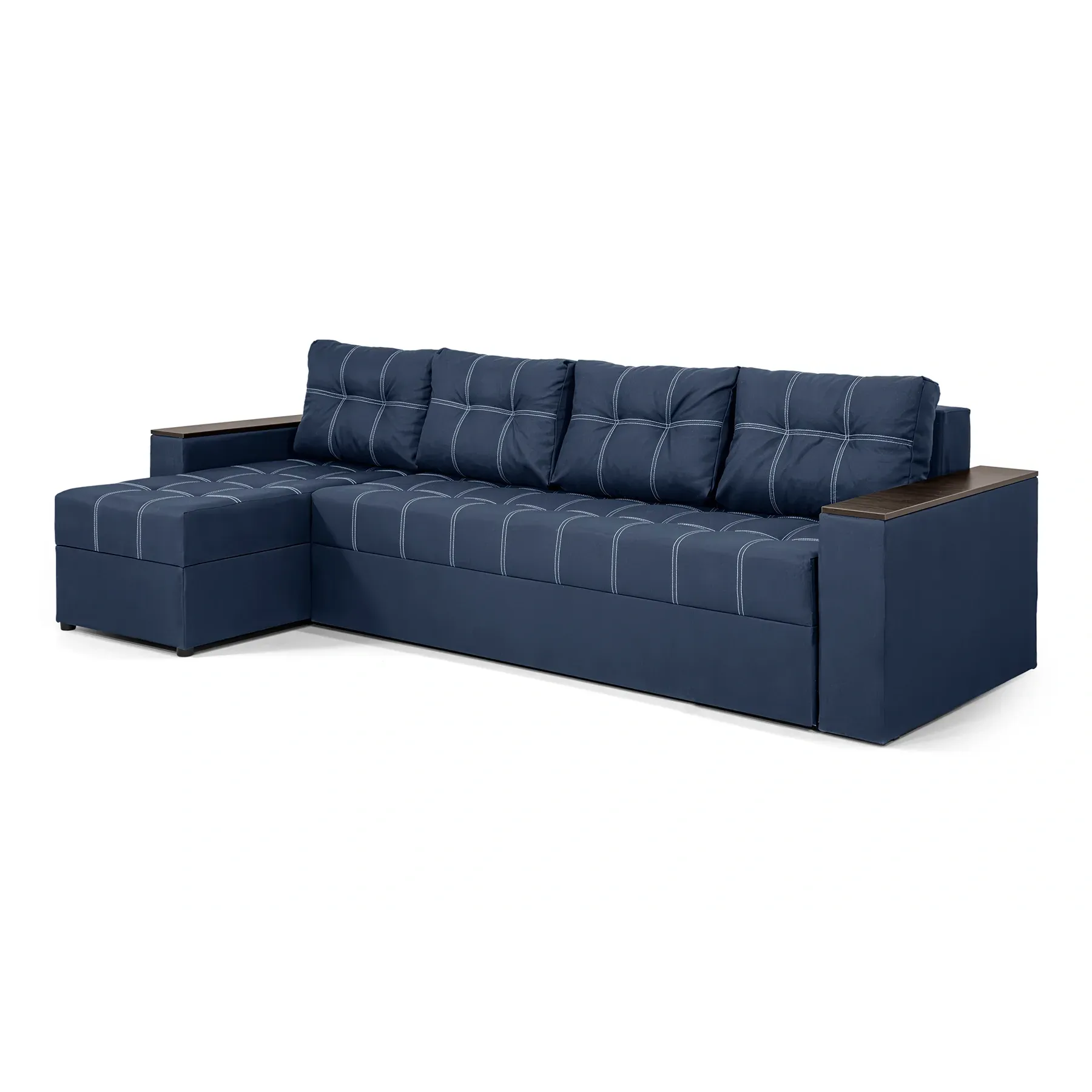 Диван угловой Комфорт Плюс велюр 300х150 см Джинсовый (28118783)