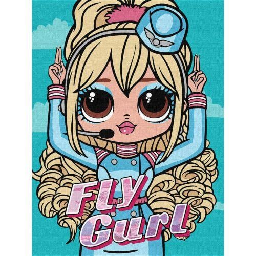 Картина за номерами з фарбами металік L.O.L. Surprise! O.M.G. World Travel Fly Gurl 30х40 см (2987478340)