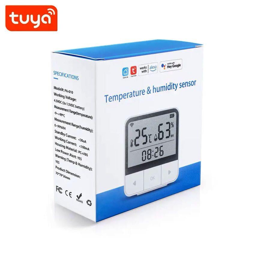 Часы с датчиком температуры и влажности Wifi смарт Tuya Temperature Humidity Sensor удаленный мониторинг - фото 3 Часы с датчиком температуры и влажности Wifi смарт Tuya Temperature Humidity Sensor удаленный мониторинг - фото 3