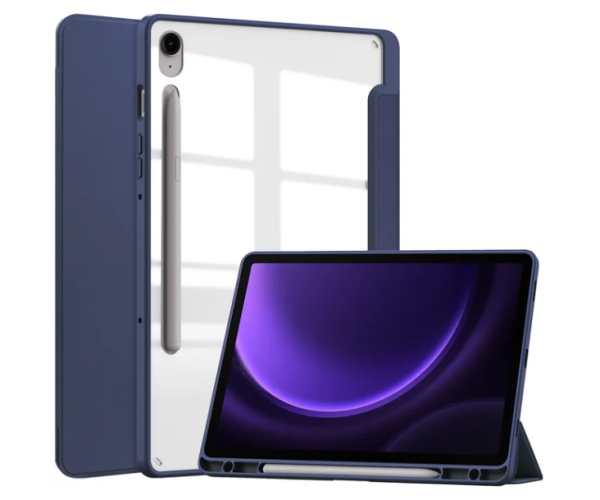 Чехол-книжка Glass Magnet Flip Cover для Samsung Galaxy Tab 10 SE/S9 FE Синій