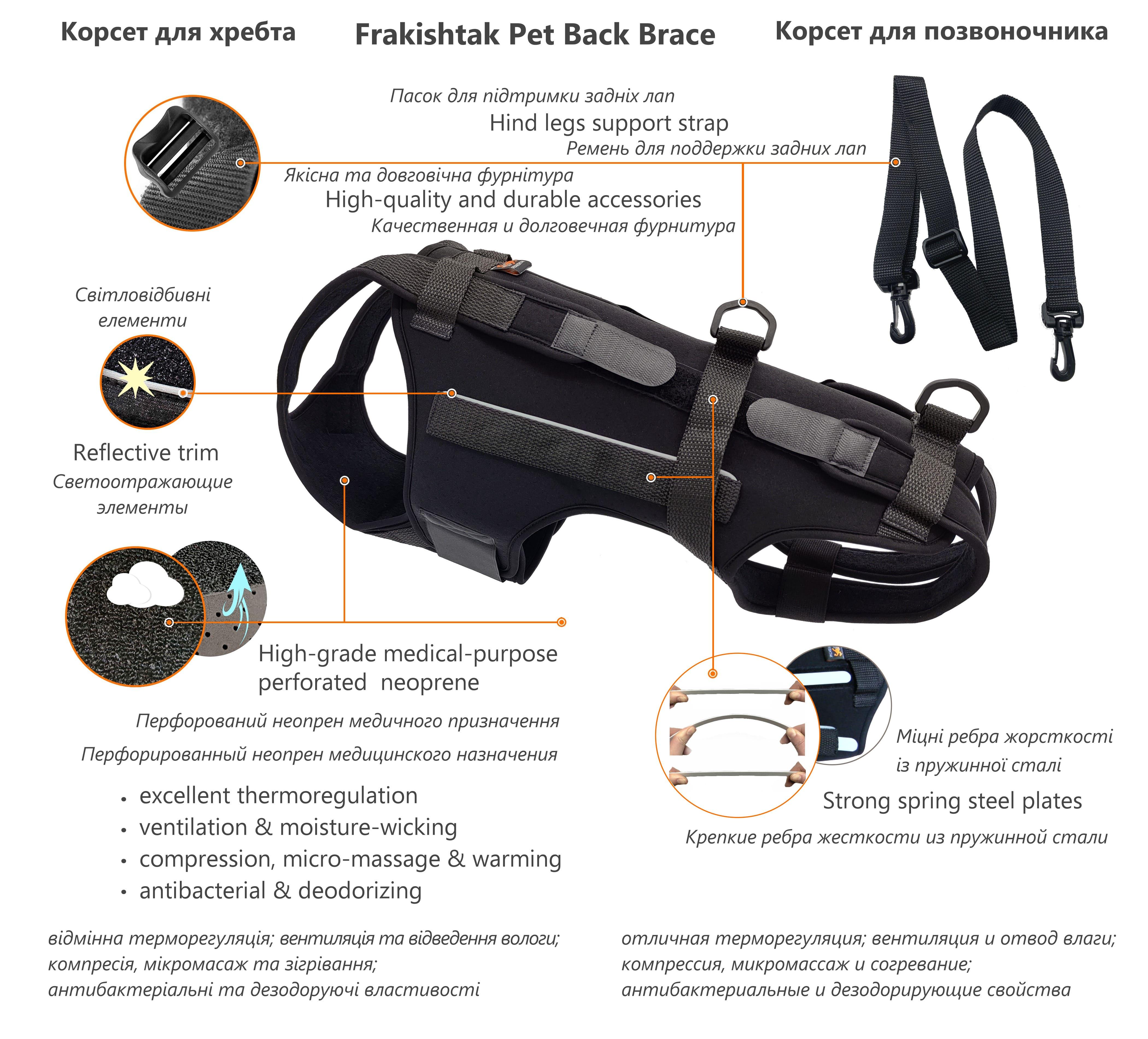 Корсет Frakishtak для позвоночника XS Черный (28283509) - фото 7 Корсет Frakishtak для позвоночника XS Черный (28283509) - фото 7