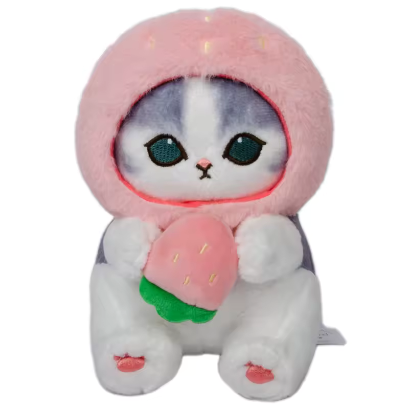 Мягкая игрушка Котик в одежде аниме плюшевая 25 см Розовый (2117-671)