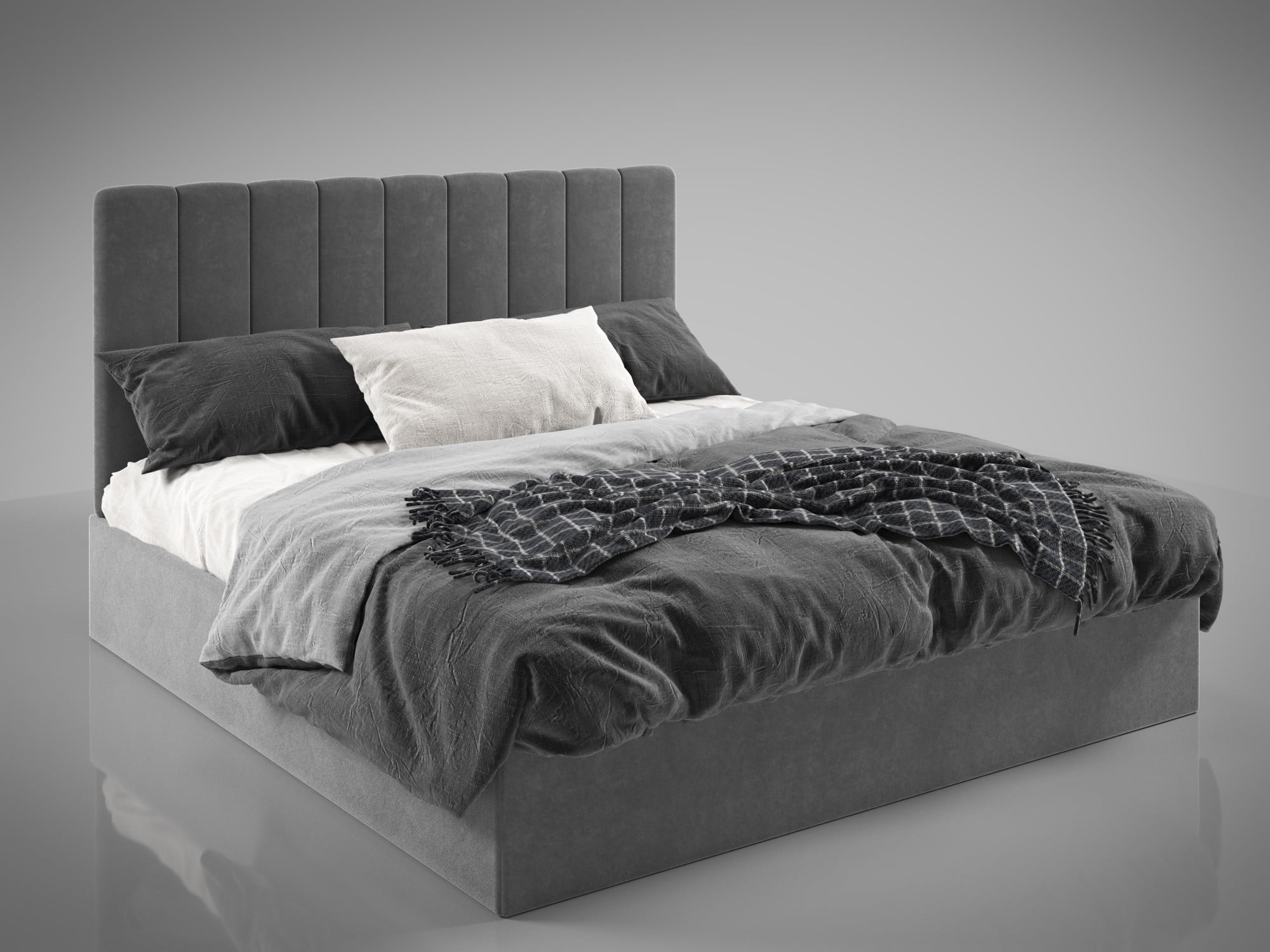 Кровать BNB BacardiDesign с подъемным механизмом каркас дерево 140x190 см Серый (r2_sent_034)