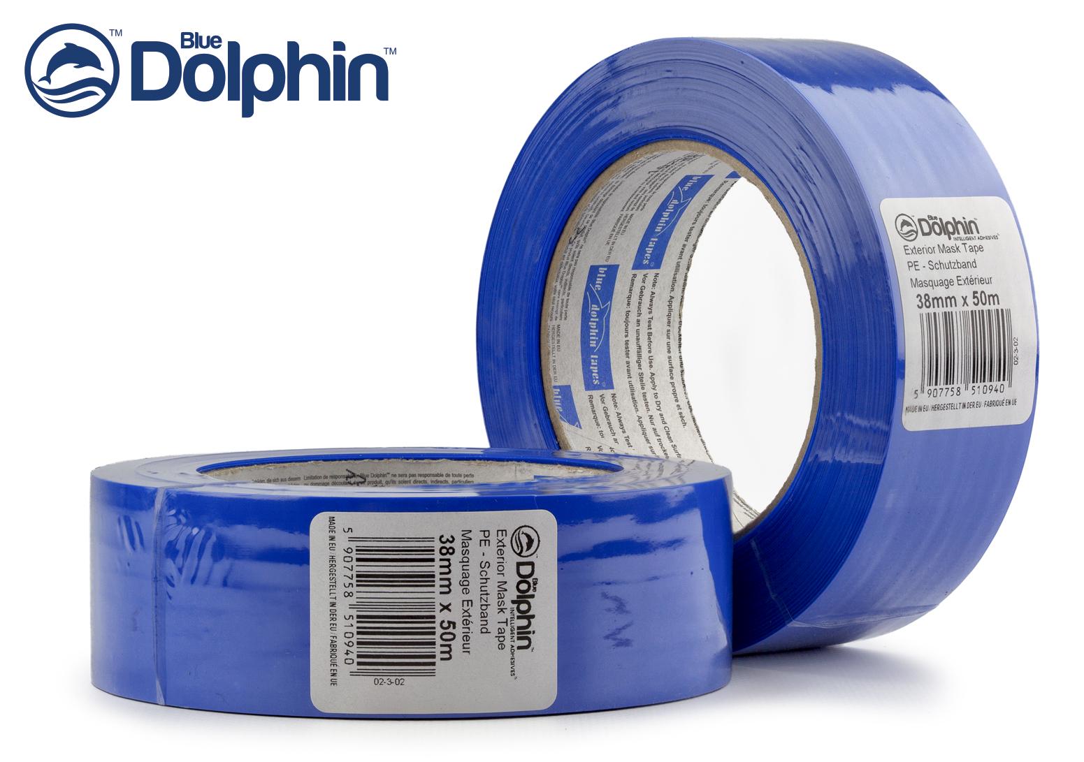 Стрічка-скотч малярна ПВХ Blue Dolphin Tarp&Stucco 38 мм х 50 м 30 днів Синій (02-3-02-EN BDN) - фото 8