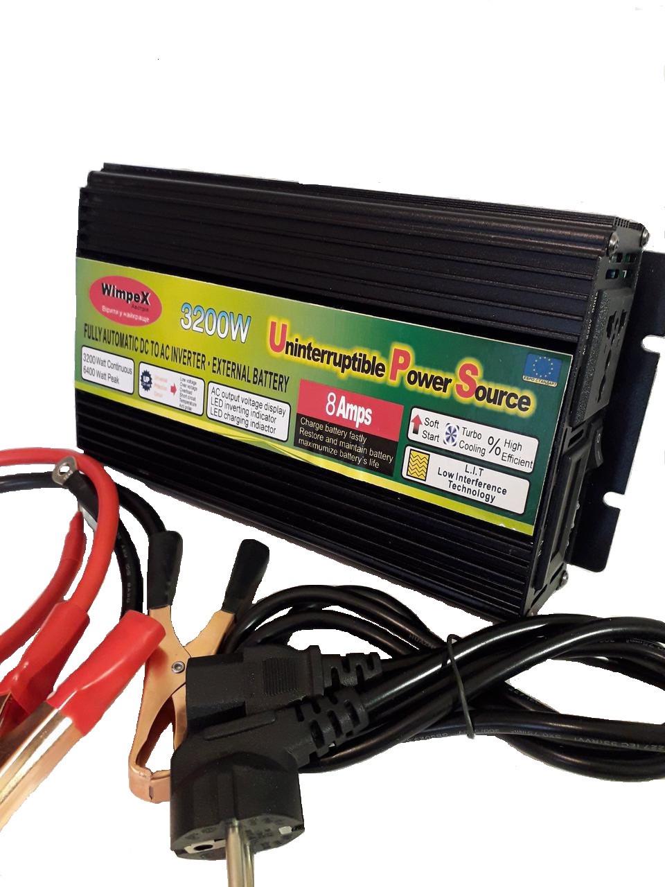 Автомобільний перетворювач напруги Wimpex 3200W 12V-220V - фото 3
