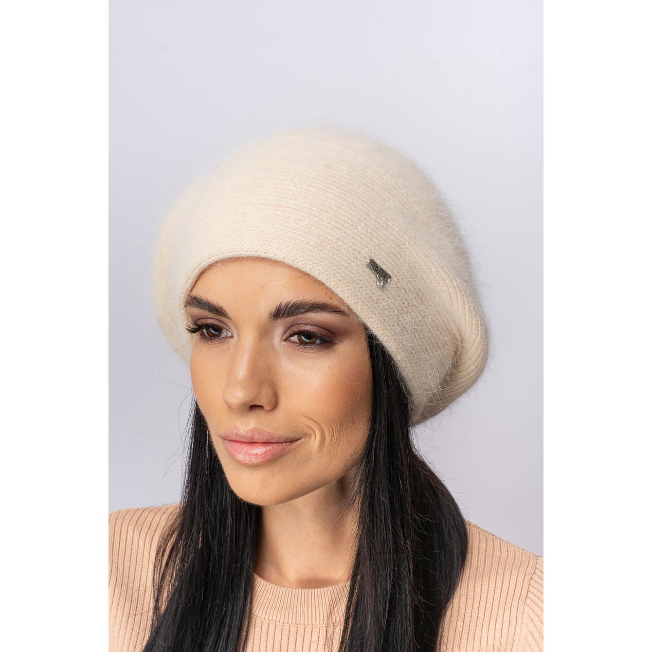 Берет женский ангоровый Leks Сильвия one size Жемчуг