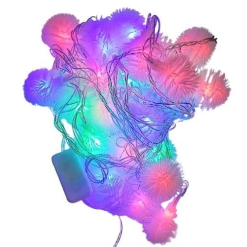 Гирлянда светодиодная Пушистые шарики 5 м 28 ламп (С 23452)