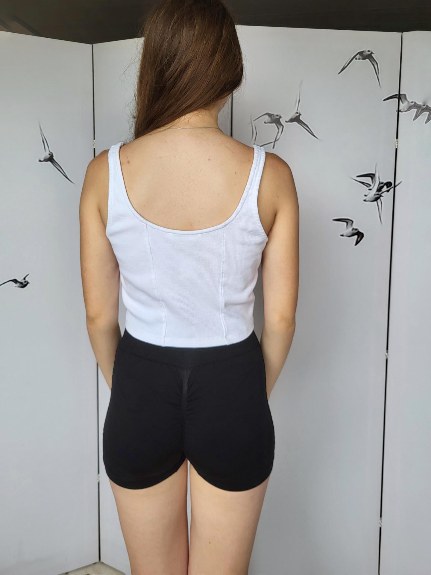 Топ у рубчик з імітацією корсету стрейчевий Only L Білий (11189) - фото 5