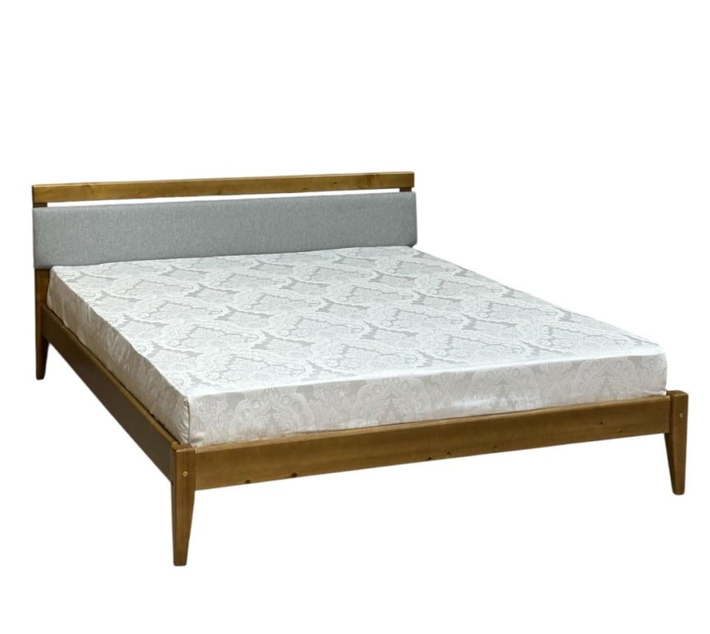 Кровать двуспальная деревянная Скиф Л-257 140х210 см Дуб карамель/Твист-18 (27919003)