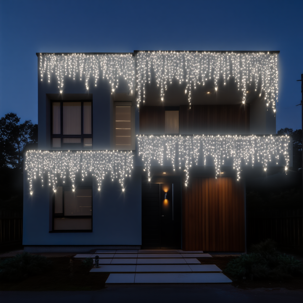 Гірлянда вулична Бахрома 20 м 335 LED чорний провід Білий (20MBW) - фото 3