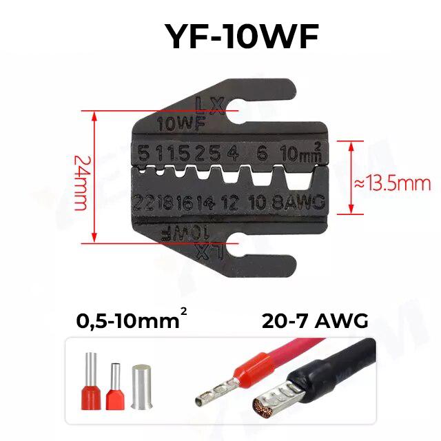 Матрица для кримпера серии YF Tactix YF-10WF 0,5-10 мм2 20-7 AWG (YF-10WF) - фото 2