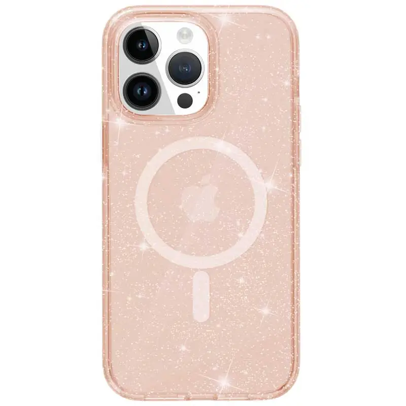 Чехол TPU Galaxy Sparkle (MagFit) для Apple iPhone 15 Pro Max (6.7") Gold+Glitter