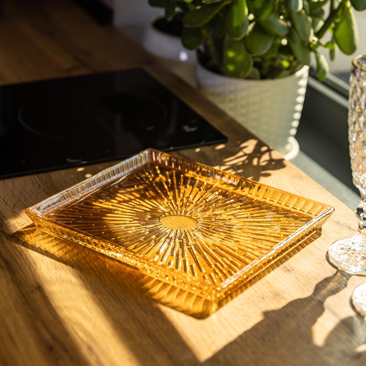 Блюдо для закусок стеклянное прямоугольное 24,5х20,5х2 см (HP-YH-54) - фото 5 Блюдо для закусок стеклянное прямоугольное 24,5х20,5х2 см (HP-YH-54) - фото 5