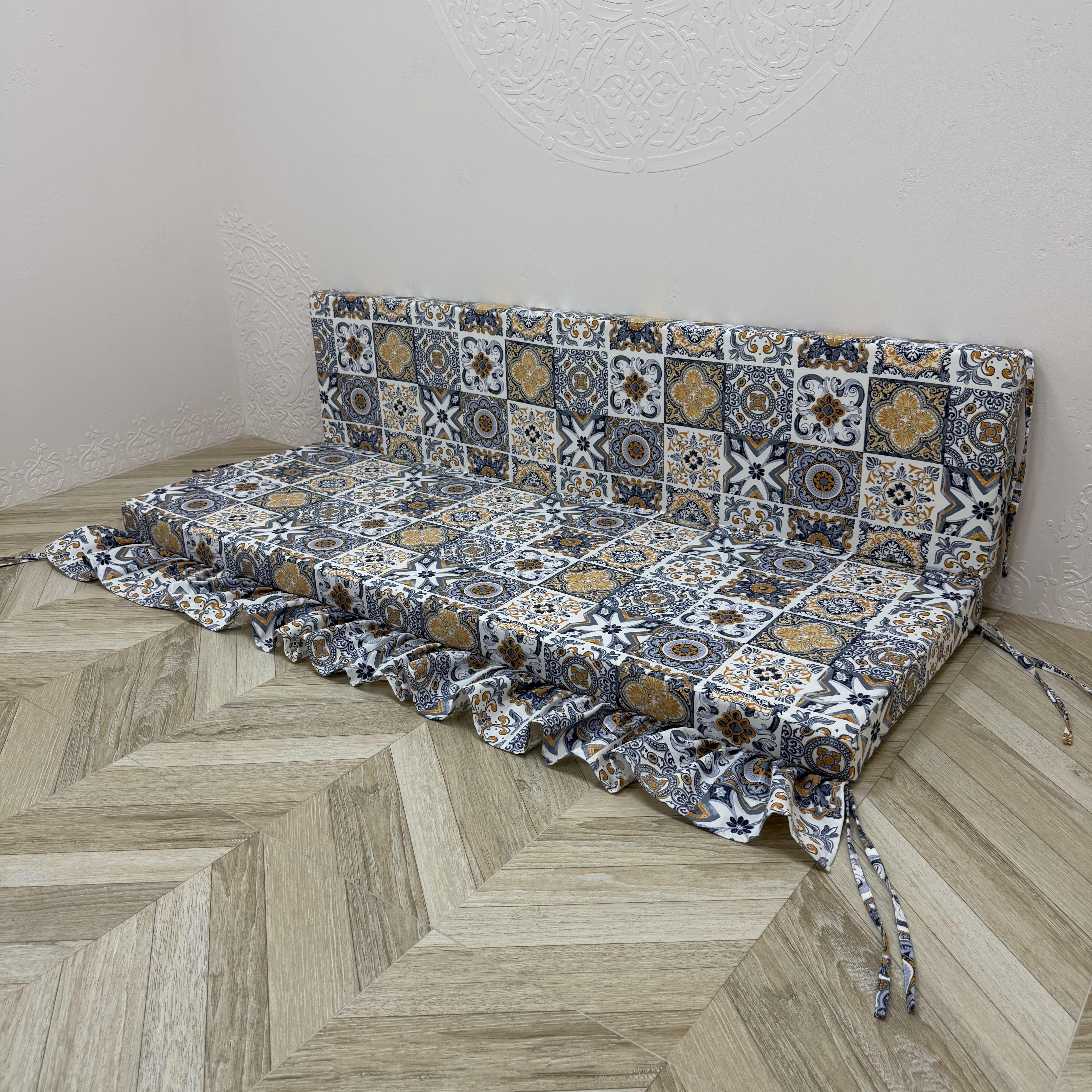 Матрац Comfort Home Abstraction на піддони/гойдалки/каркаси/садові меблі з рюшею панама 140х60х40х5 см