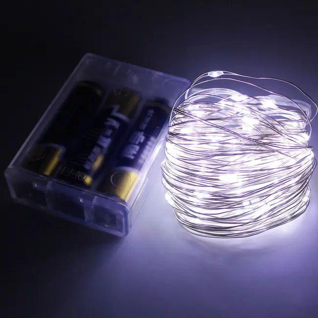 Гірлянда світлодіодна Капля роси на батарейках 100 LED 5 м Білий Гірлянда світлодіодна Капля роси на батарейках 100 LED 5 м Білий
