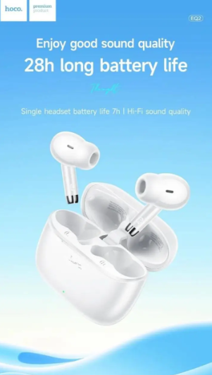 Наушники Hoco EQ2 Thought true wireless BT headset White - фото 4 Наушники Hoco EQ2 Thought true wireless BT headset White - фото 4