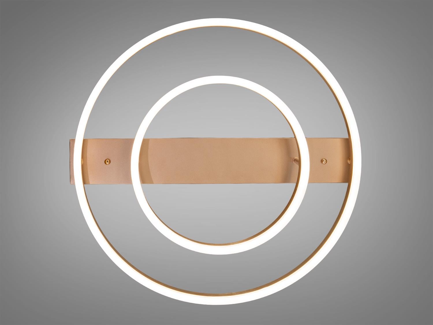 Люстра потолочная LED 2 кольца/пульт/димер/60W Золотой (2537G dimmer)