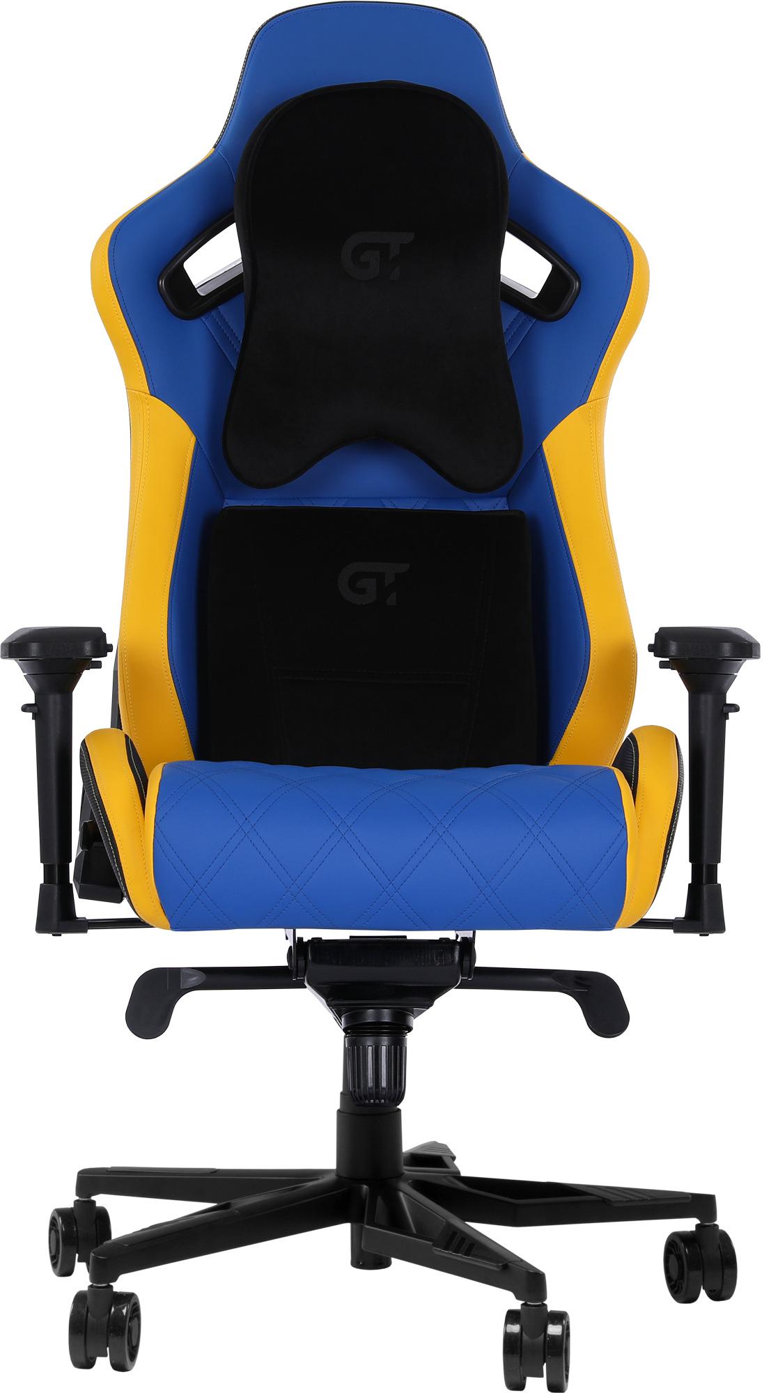 Кресло геймерское GT Racer X-0724 Blue/Yellow - фото 2