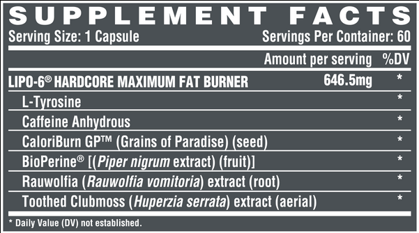 Жиросжигатель Lipo 6 Hardcore 60 капсул - фото 2