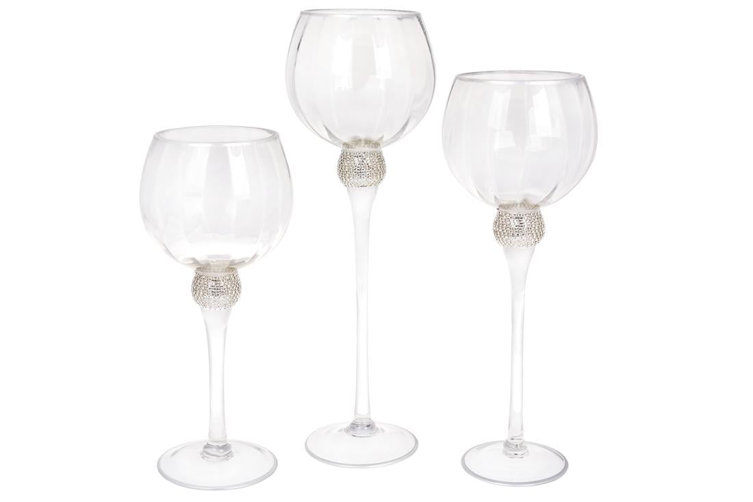 Набор стекляных подсвечников BonaDi 3 шт. (527-721)