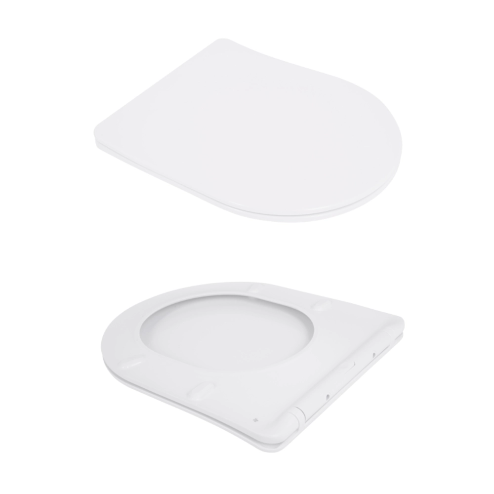 Унітаз підвісний безобідковий Qtap Jay круглий із сидінням Soft-close та системою змиву Tornado Ultra Quite 52 см Білий (QT07335175W_NEW) - фото 3